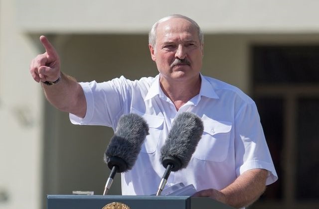 belarusian president alexander lukashenko gestures as he delivers a speech during a rally of his supporters near the government house in independence square in minsk belarus august 16 2020 photo reuters