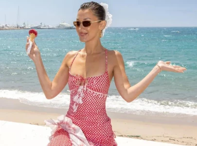 bella hadid makes powerful statement for palestine at cannes with keffiyeh inspired dress