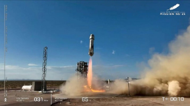jeff bezos space tourism venture blue origin launches its fifth crewed capsule mission from its base near van horn texas u s june 4 2022 in a still image from video photo reuters jeff bezos space tourism venture blue origin launches its fifth crewed capsule mission from its base near van horn texas u s june 4 2022 in a still image from video photo reuters