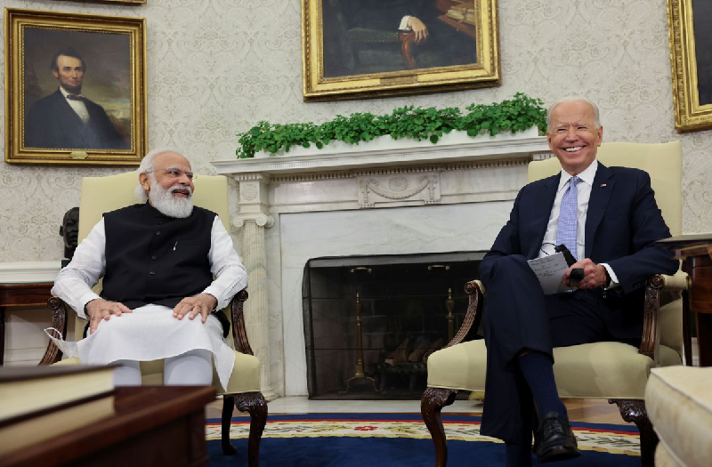 Photo of Biden discusses Indian Bidens with Modi, and asks 'Are we related?'