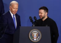 ukraine s president volodymyr zelenskiy and us president joe biden react as they attend a ukraine compact meeting on the sidelines of the nato s 75th anniversary summit in washington us on july 11 2024 photo reuters