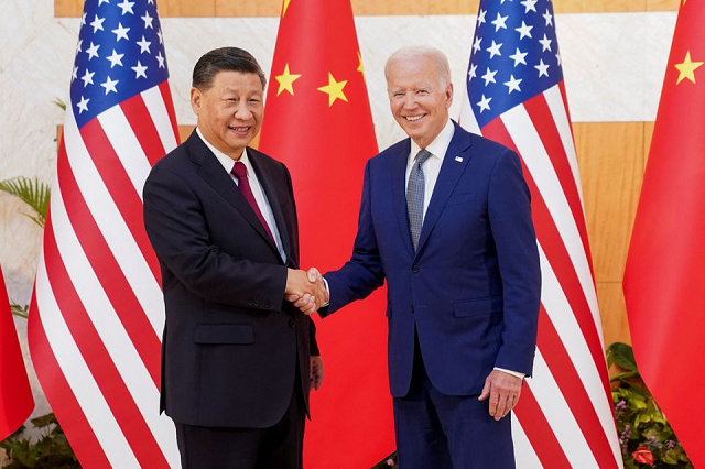 us president joe biden shakes hands with chinese president xi jinping as they meet on the sidelines of the g20 leaders summit in bali indonesia november 14 2022 photo reuters us president joe biden shakes hands with chinese president xi jinping as they meet on the sidelines of the g20 leaders summit in bali indonesia november 14 2022 photo reuters