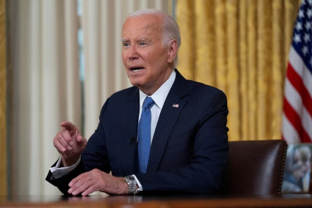 us president joe biden addresses the nation from the oval office of the white house in washington on wednesday photo reuters us president joe biden addresses the nation from the oval office of the white house in washington on wednesday photo reuters