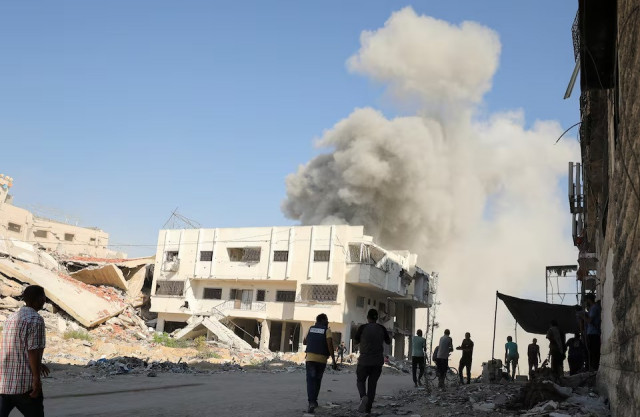 smoke rises following an israeli strike amid the israel hamas conflict in gaza city on august 21 2024 photo reuters