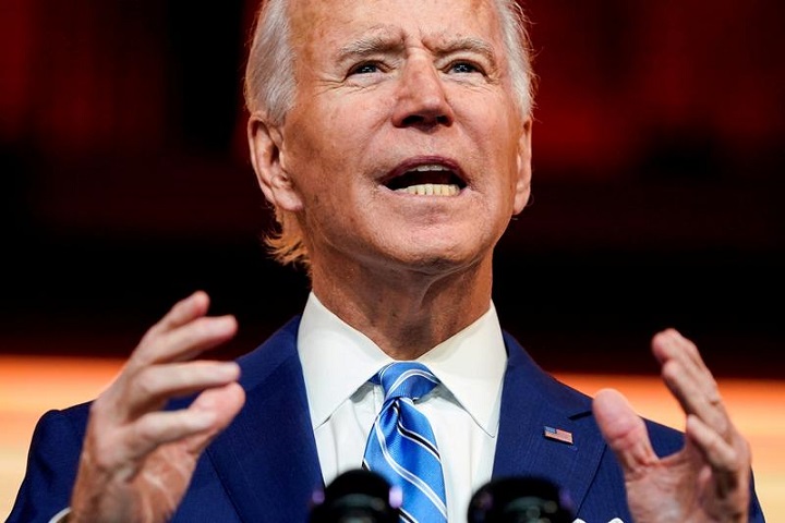 us president elect joe biden delivers a pre thanksgiving speech at his transition headquarters in wilmington delaware us november 25 2020 photo reuters