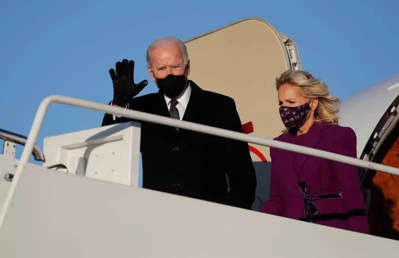 us president elect joe biden and his wife jill disembark a plane at joint base andrews in maryland us january 19 2021 photo reuters file us president elect joe biden and his wife jill disembark a plane at joint base andrews in maryland us january 19 2021 photo reuters file