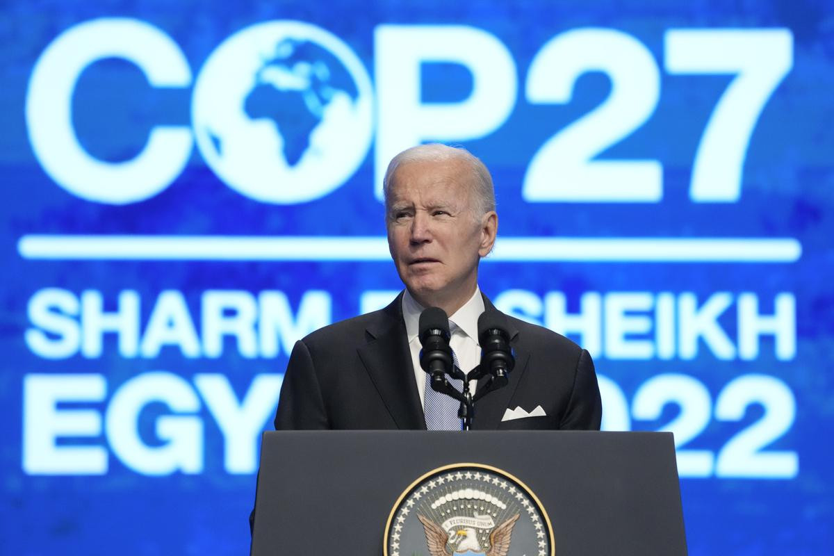 us president biden at cop27 climate summit photo file