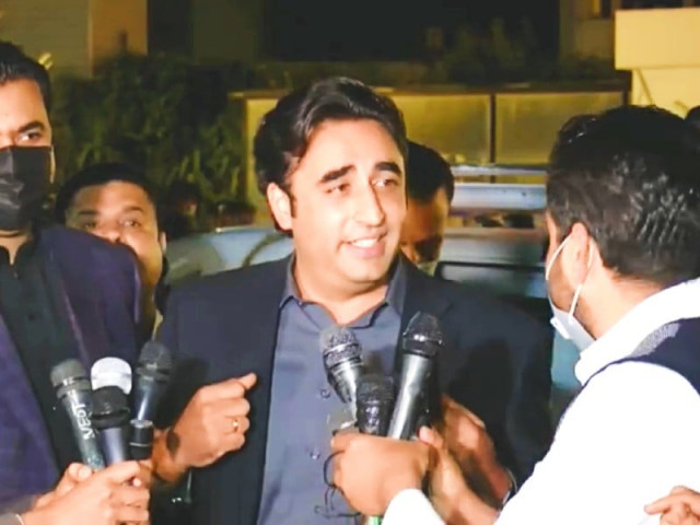 ppp chairman bilawal bhutto zardari talking to media screengrab