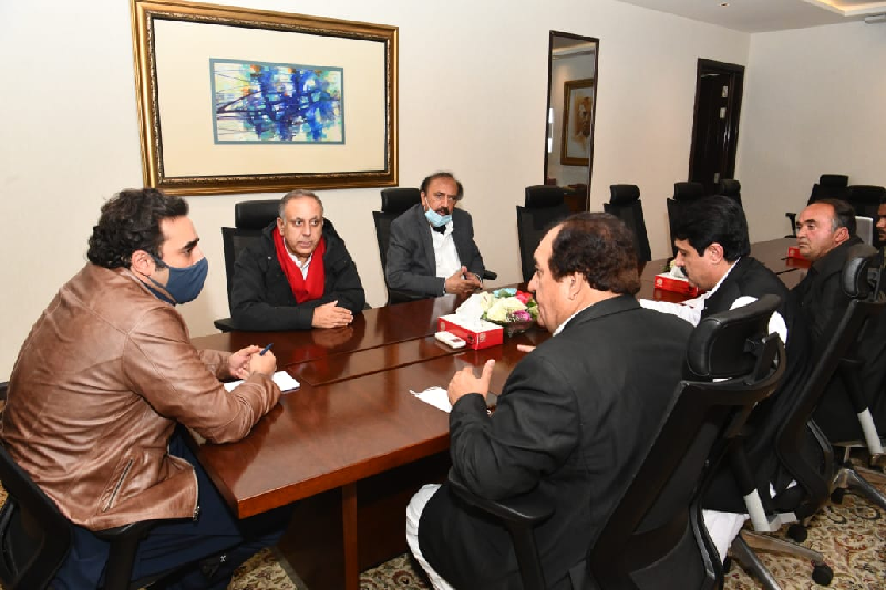ppp chairman bilawal bhutto zardari addressing meeting of party leaders in lahore photo ppp file