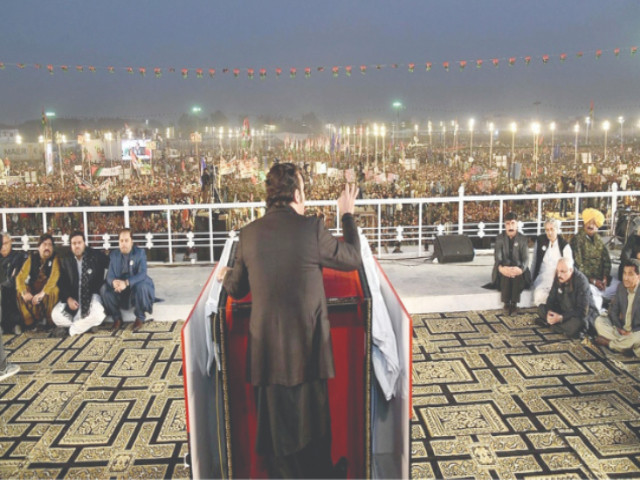 ppp chairman bilawal bhutto zardari addresses a public gathering in connection with the 17 death anniversary of shaheed benazir bhutto in garhi khuda bukhsh bhutto photo nni