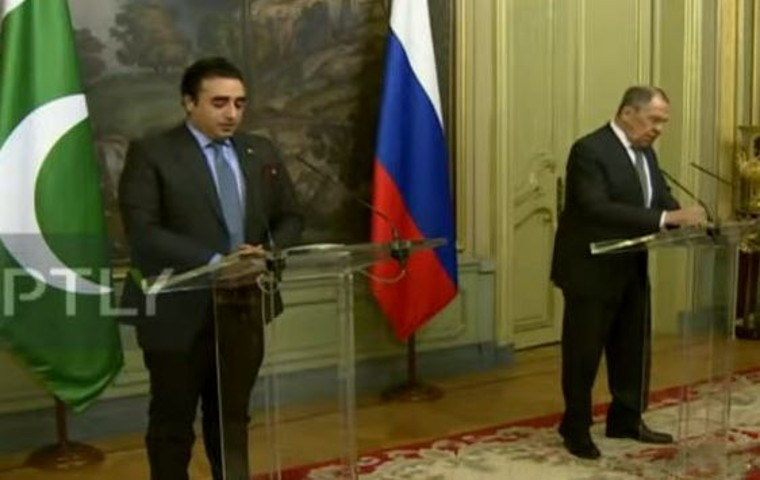 foreign minister bilawal bhutto zardari and russian foreign minister sergei lavrov addressing a joint press conference in moscow on january 30 2023 photo app