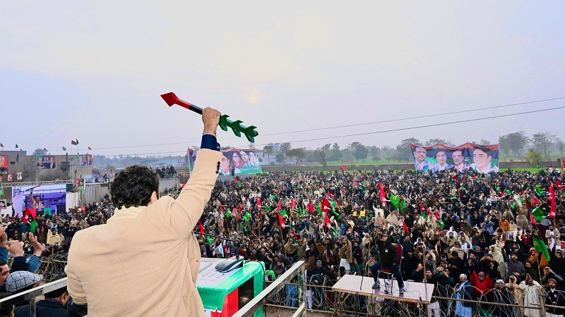 bilawal bhutto zardari chairman of the pakistan peoples party ppp addresses a rally in gujrat january 25 2024 photo x bbhuttozardari