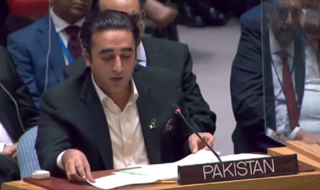 foreign minister bilawal bhutto zardari addressing open debate of unsc in new york screengrab foreign minister bilawal bhutto zardari addressing open debate of unsc in new york screengrab