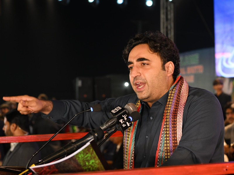 ppp chairman bilawal bhutto zardari addressing a rally in dadu on january 18 2024 photo ppp media cell