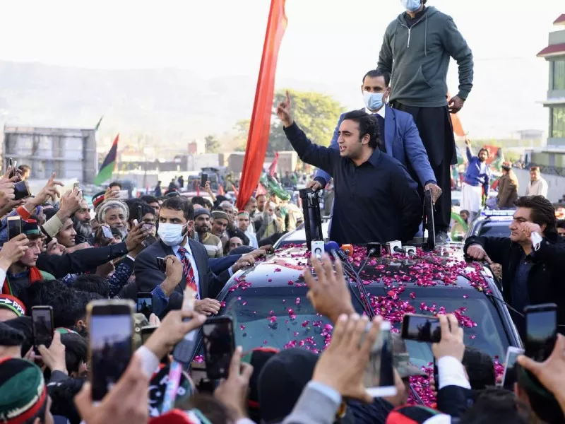 ppp chairman bilawal bhutto zardari waving to people on his way to rally in malakand on january 11 2020 photo ppp ppp chairman bilawal bhutto zardari waving to people on his way to rally in malakand on january 11 2020 photo ppp