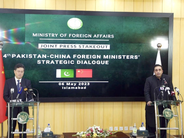 foreign minister bilawal bhutto zardari addresses a joint news conference along with his chinese counterpart qin gang in the federal capital on may 06 2023 photo online