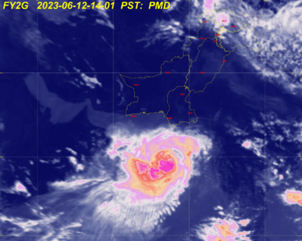biparjoy now lies around 600kms south of karachi photo pmd biparjoy now lies around 600kms south of karachi photo pmd