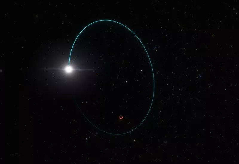 an artist s impression shows the orbits of the most massive stellar black hole in our galaxy dubbed gaia bh3 and a companion star photo reuters
