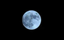 rare blue moon lights lahore sky