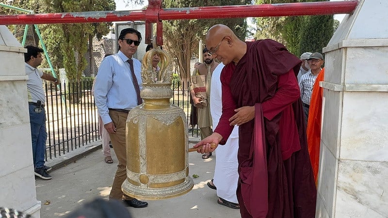 buddhist leaders from various countries visited the taxila museum and performed religious rituals photo express