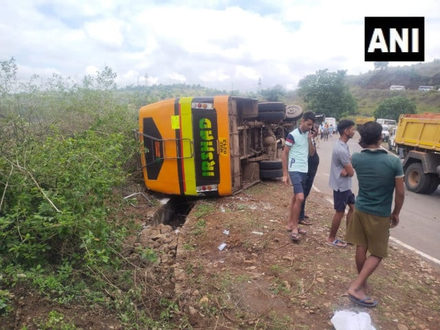 bus overturns in madhya pradesh india on july 1 2023 photo ani bus overturns in madhya pradesh india on july 1 2023 photo ani