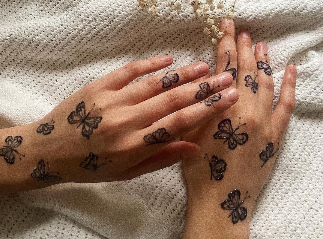 henna designs butterfly