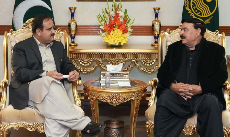 interior minister sheikh rashid ahmed met punjab chief minister at his office in lahore on saturday photo punjab cm house