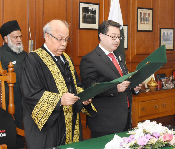 in this file photo sikandar sultan raja is taking oath as the chief election commissioner photo supreme court in this file photo sikandar sultan raja is taking oath as the chief election commissioner photo supreme court