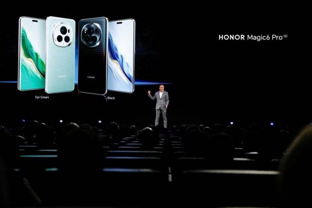 ceo of honor device george zhao presents the honor magic6 pro ahead of the 2024 mwc in barcelona spain february 25 2024 photo reuters