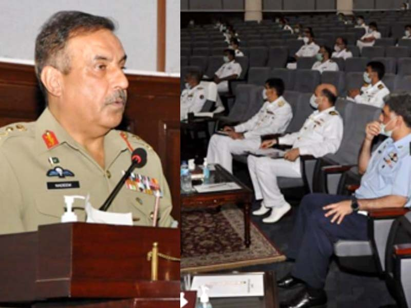 general nadeem raza addresses the participants of navy staff course photo ispr