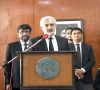 chief justice of pakistan cjp justice qazi faez isa addressing a ceremony organised by the sindh high court bar association shcba on thursday photo express