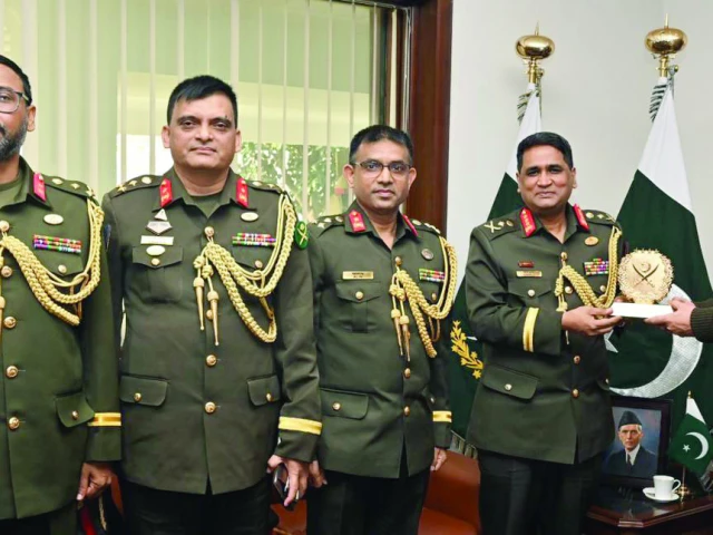 a delegation led by lieutenant general s m kamr ul hassan principal staff officer of the armed forces division of bangladesh meets army chief general syed asim munir at the general headquarters photo app a delegation led by lieutenant general s m kamr ul hassan principal staff officer of the armed forces division of bangladesh meets army chief general syed asim munir at the general headquarters photo app