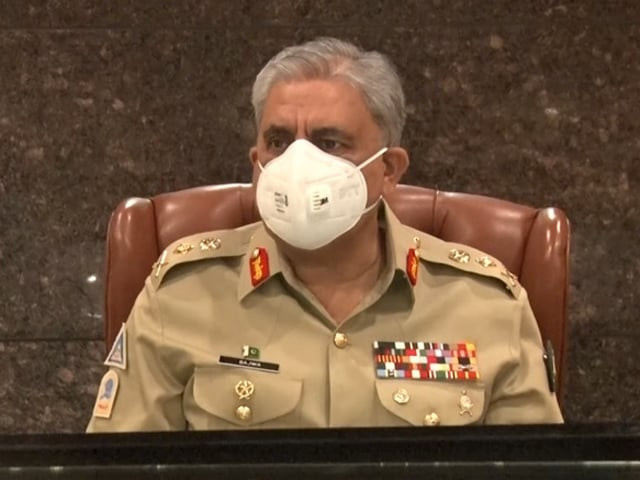 coas gen qamar chairs corps commander s conference at ghq screengrab