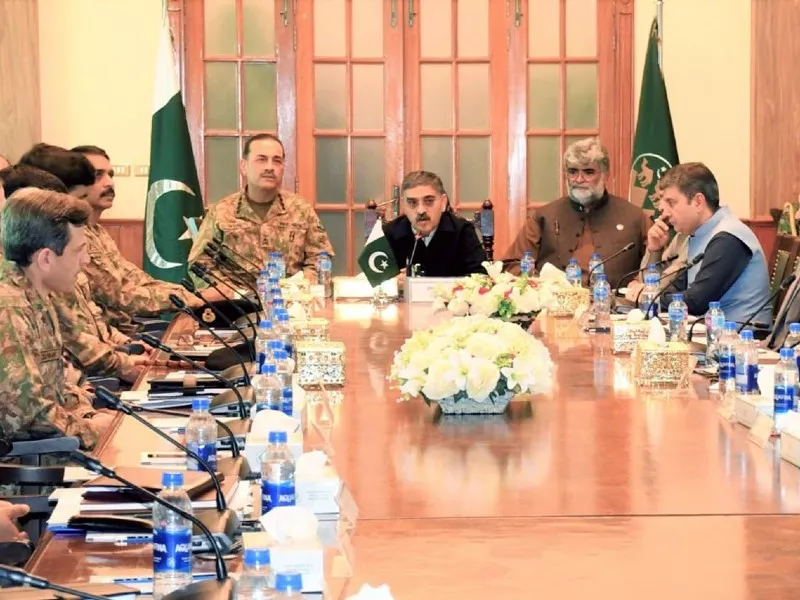 caretaker prime minister anwaarul haq kakar chairs a meeting of the provincial apex committee in quetta on october 10 2023 photo pid caretaker prime minister anwaarul haq kakar chairs a meeting of the provincial apex committee in quetta on october 10 2023 photo pid