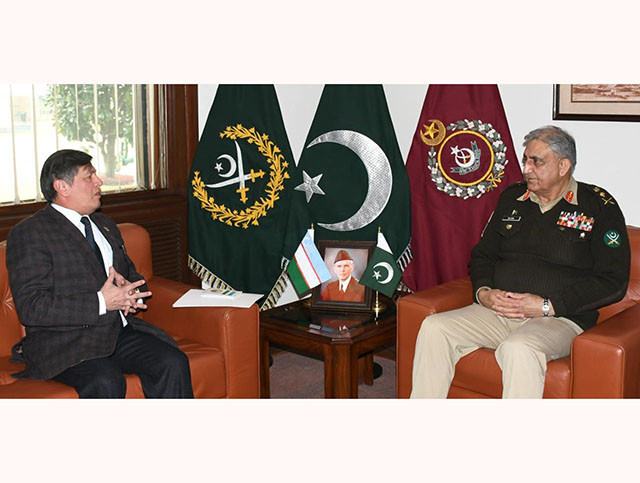 mr aybek arif usmanov ambassador of uzbekistan to pakistan meets coas general qamar javed bajwa