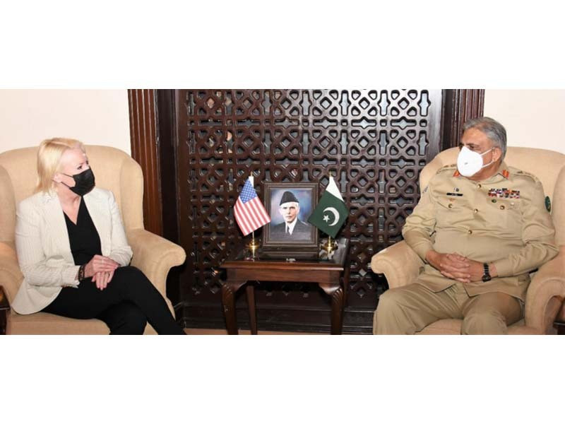 angela ageler us charge d affairs to pakistan called on chief of army staff general qamar javed bajwa photo ispr