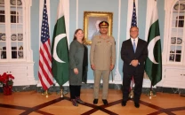 chief of army staff general syed asim munir poses for a picture with under secretary of state victoria nuland and another senior official during his maiden visit to the us photo ispr