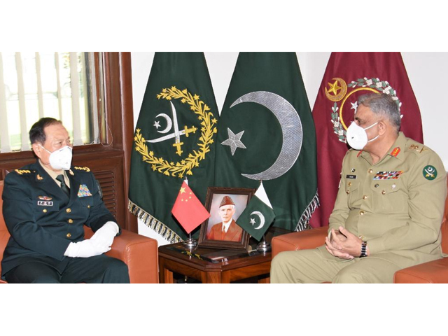 matters of mutual interest regional security and enhanced bilateral defence collaboration were discussed during the meeting between chief of army staff general qamar javed bajwa and minister of national defence china general wei fenghe photo ispr