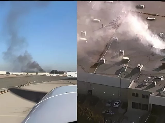 watch plane crashes into commercial building in california