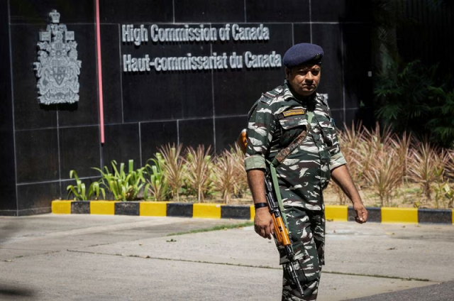 a security personnel stands guard outside the canadian high commision in new delhi india september 19 2023 photo reuters a security personnel stands guard outside the canadian high commision in new delhi india september 19 2023 photo reuters