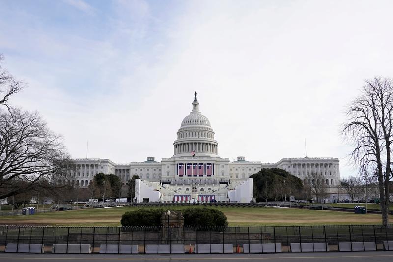 razor wire is seen on a fence around the us capitol ahead of us president elect joe biden s inauguration in washington us january 17 2021 photo reuters