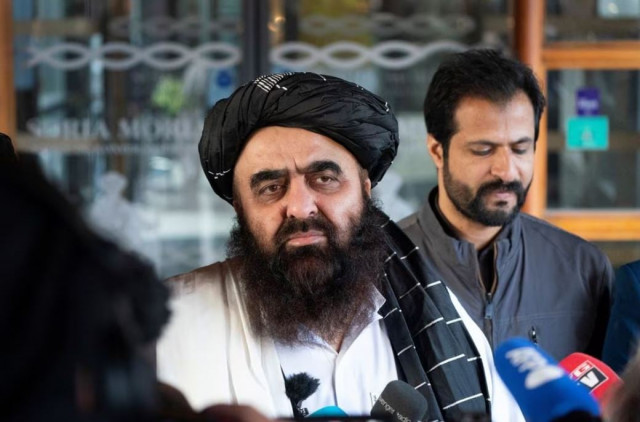 acting foreign minister of taliban amir khan muttaqi gives statements to the press outside the soria moria hotel in oslo norway january 24 2022 photo reuters acting foreign minister of taliban amir khan muttaqi gives statements to the press outside the soria moria hotel in oslo norway january 24 2022 photo reuters