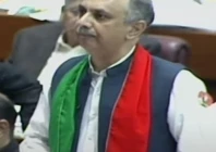 pti leader omar ayub khan addressing the national assembly on march 3 2024 screengrab