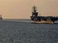 components of the dwight d eisenhower carrier strike group ikecsg guided missile destroyer uss stethem ddg 63 and french navy frigate fs languedoc d 653 transit the strait of hormuz on november 25 2023 photo reuters components of the dwight d eisenhower carrier strike group ikecsg guided missile destroyer uss stethem ddg 63 and french navy frigate fs languedoc d 653 transit the strait of hormuz on november 25 2023 photo reuters