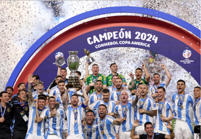 soccer football copa america 2024 final argentina v colombia hard rock stadium miami florida united states july 15 2024 argentina s lionel messi lifts the trophy as he celebrates with teammates after winning copa america 2024 reuters agustin marcarian soccer football copa america 2024 final argentina v colombia hard rock stadium miami florida united states july 15 2024 argentina s lionel messi lifts the trophy as he celebrates with teammates after winning copa america 2024 reuters agustin marcarian