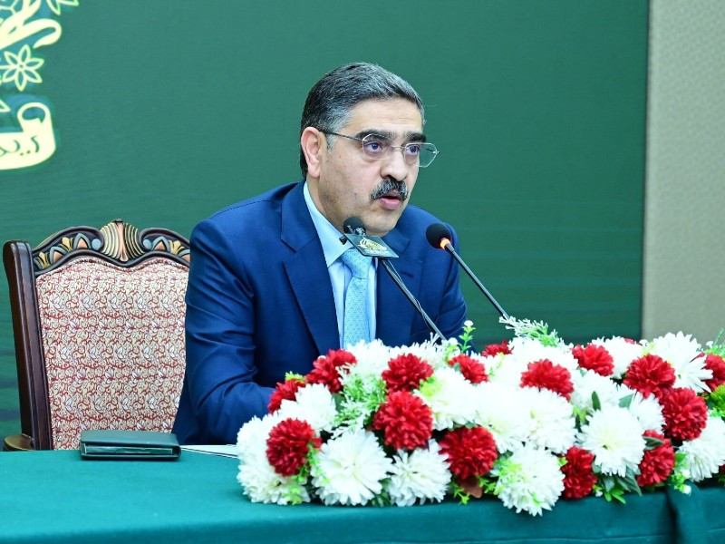 caretaker prime minister anwaarul haq kakar addressing a press conference in islamabad on february 12 2024 photo app