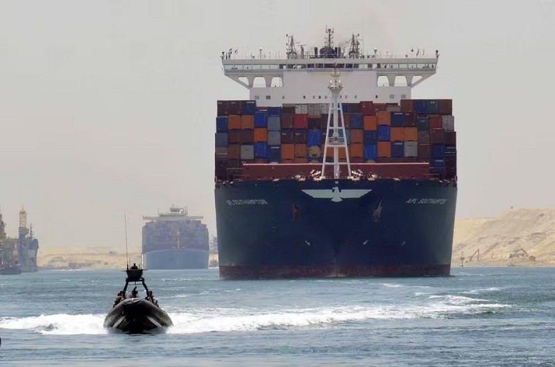 a cargo ship is seen crossing through the new suez canal ismailia egypt july 25 2015 photo reuters