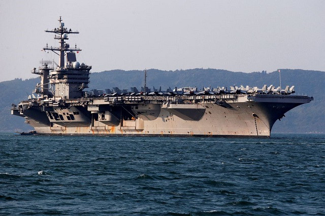 us navy aircraft carrier uss carl vinson docks at a port in danang vietnam march 5 2018 photo reuters