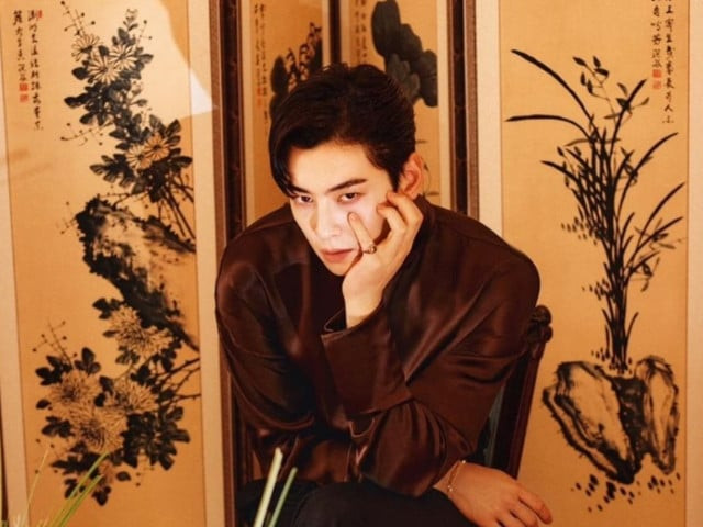 cha eun woo stuns in saint laurent for gq korea cover