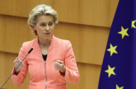 european commission president ursula von der leyen gestures as she addresses her first state of the european union speech during a plenary session of the european parliament as the coronavirus disease covid 19 outbreak continues in brussels belgium september 16 2020 photo reuters